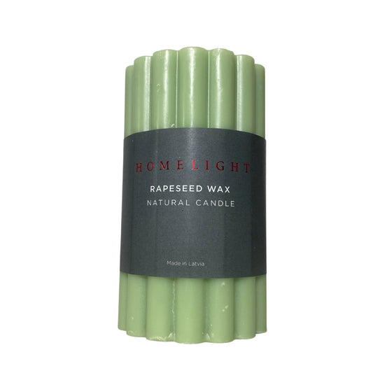 "HOMELIGHT" sērijas RAPŠA VASKA svece - cilindrs 67 x 120 mm, zaļš