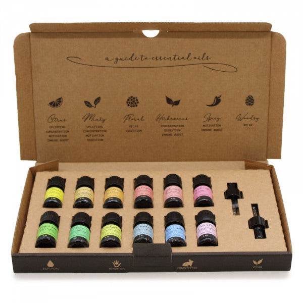 Aromterapijas ēterisko eļļu komplekts 12 gab. 100% roku darbs