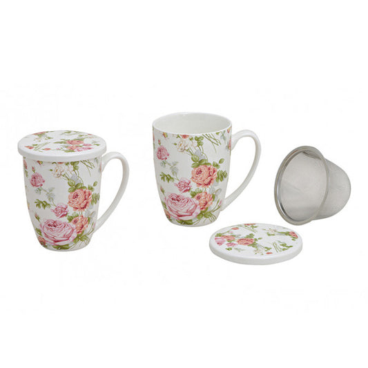 Porcelain tea cup with strainer, 300ml