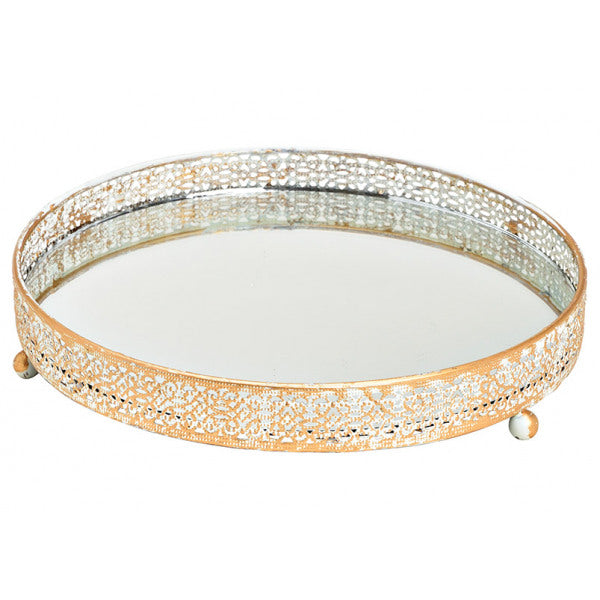 Decorative tray with mirror effect