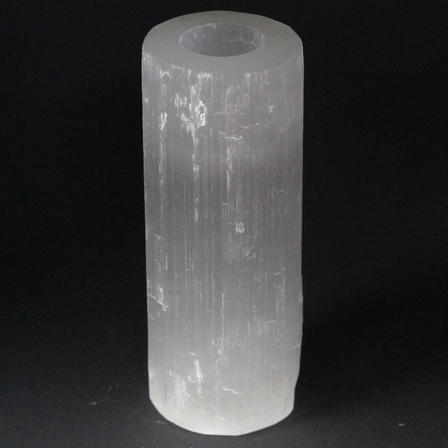 Selenite crystal candlestick - Cylinder, 20cm