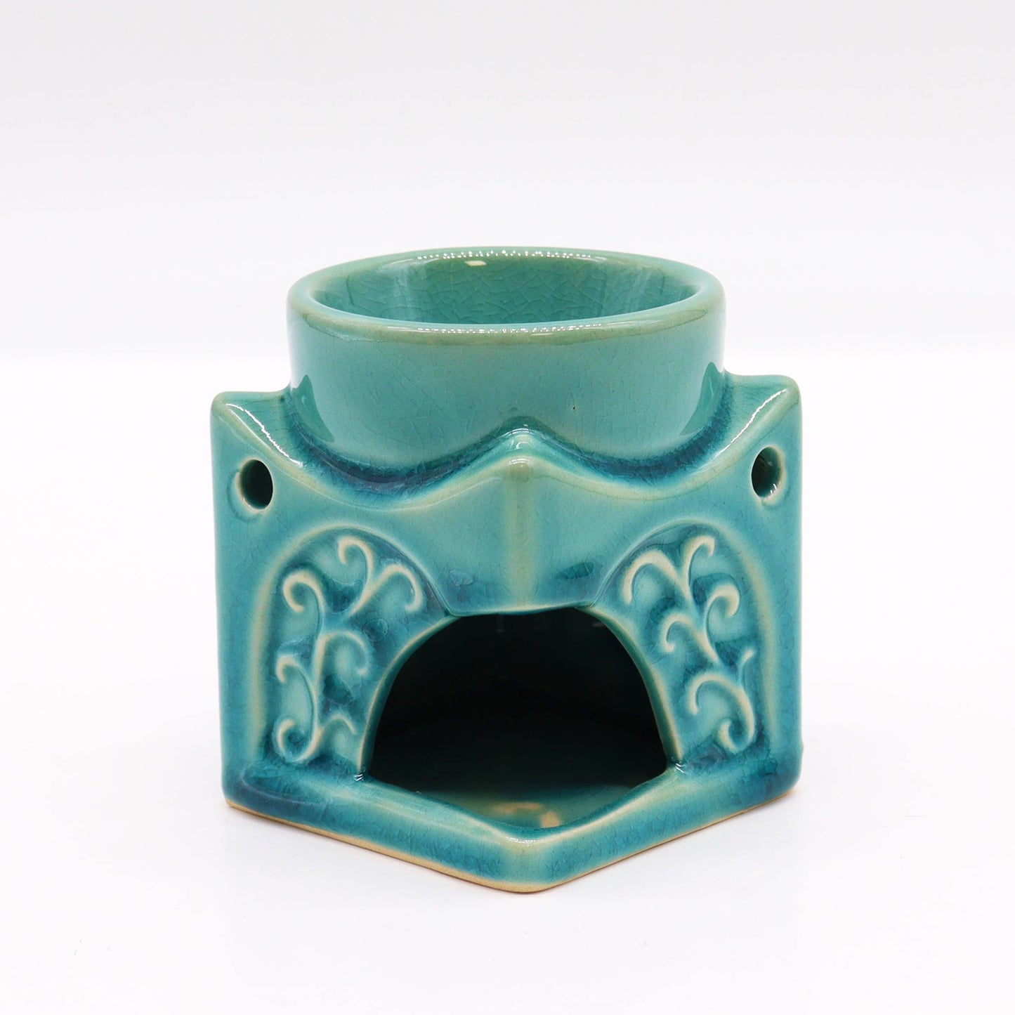 Essential oil candle holder - Turquoise blue