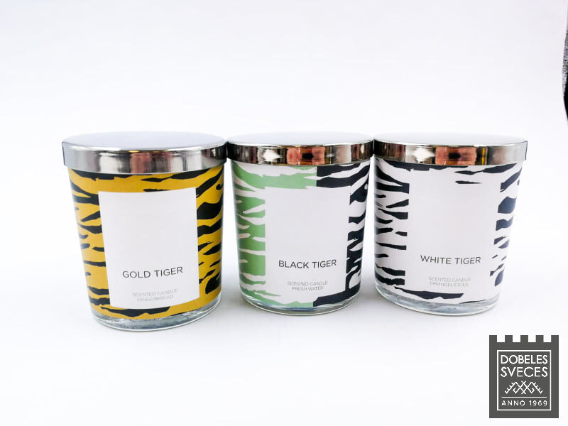 Rapeseed wax candle "WHITE TIGER"
