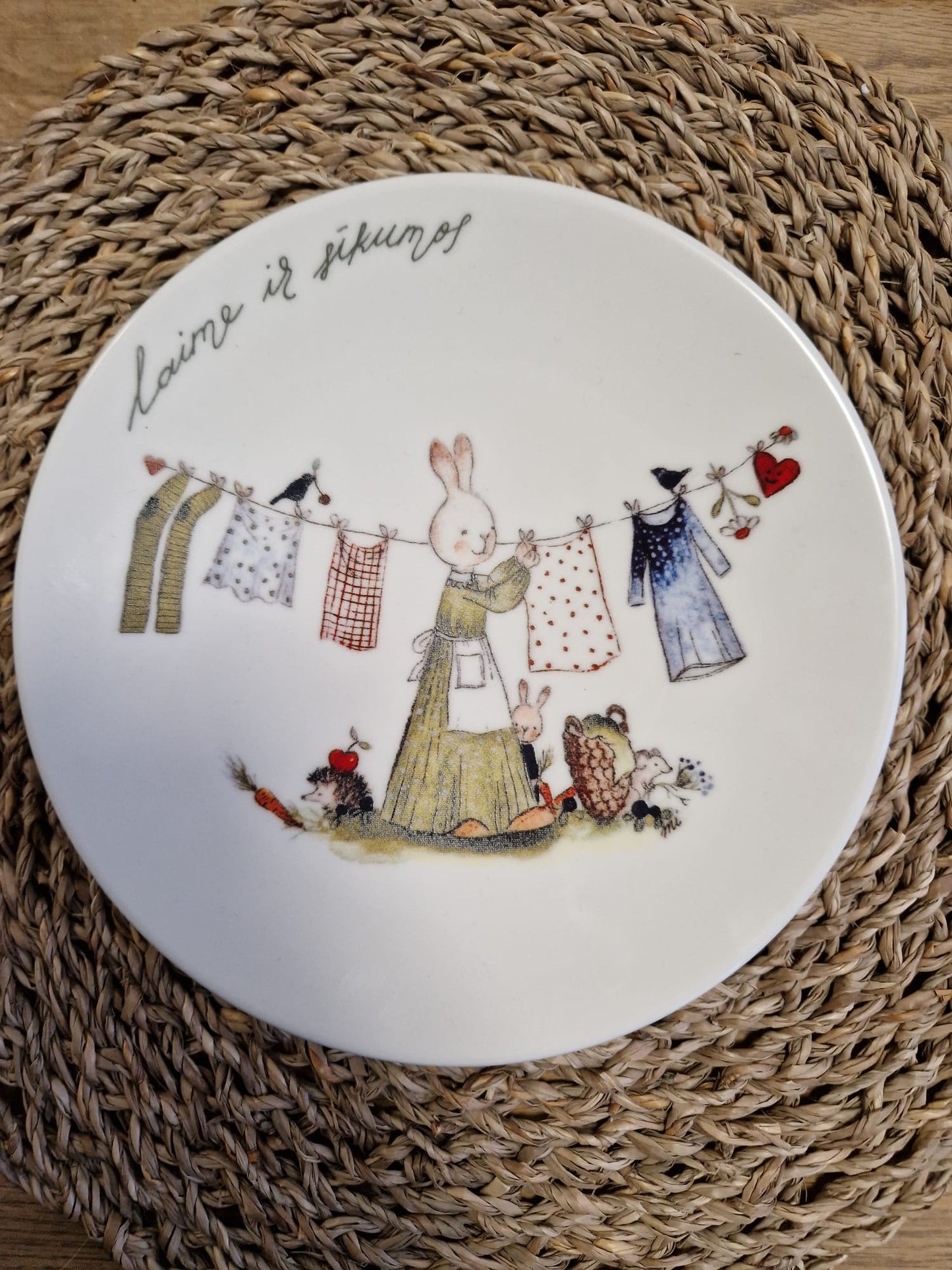 Porcelain plate - Happiness is in the details, D21cm