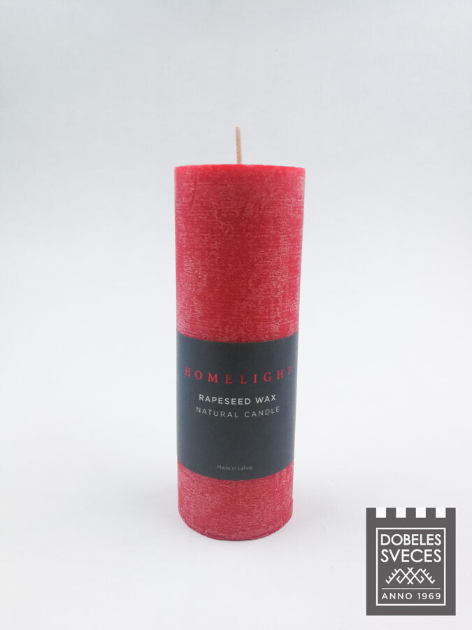 "HOMELIGHT" sērijas RAPŠA VASKA svece - cilindrs H16cm, sarkans