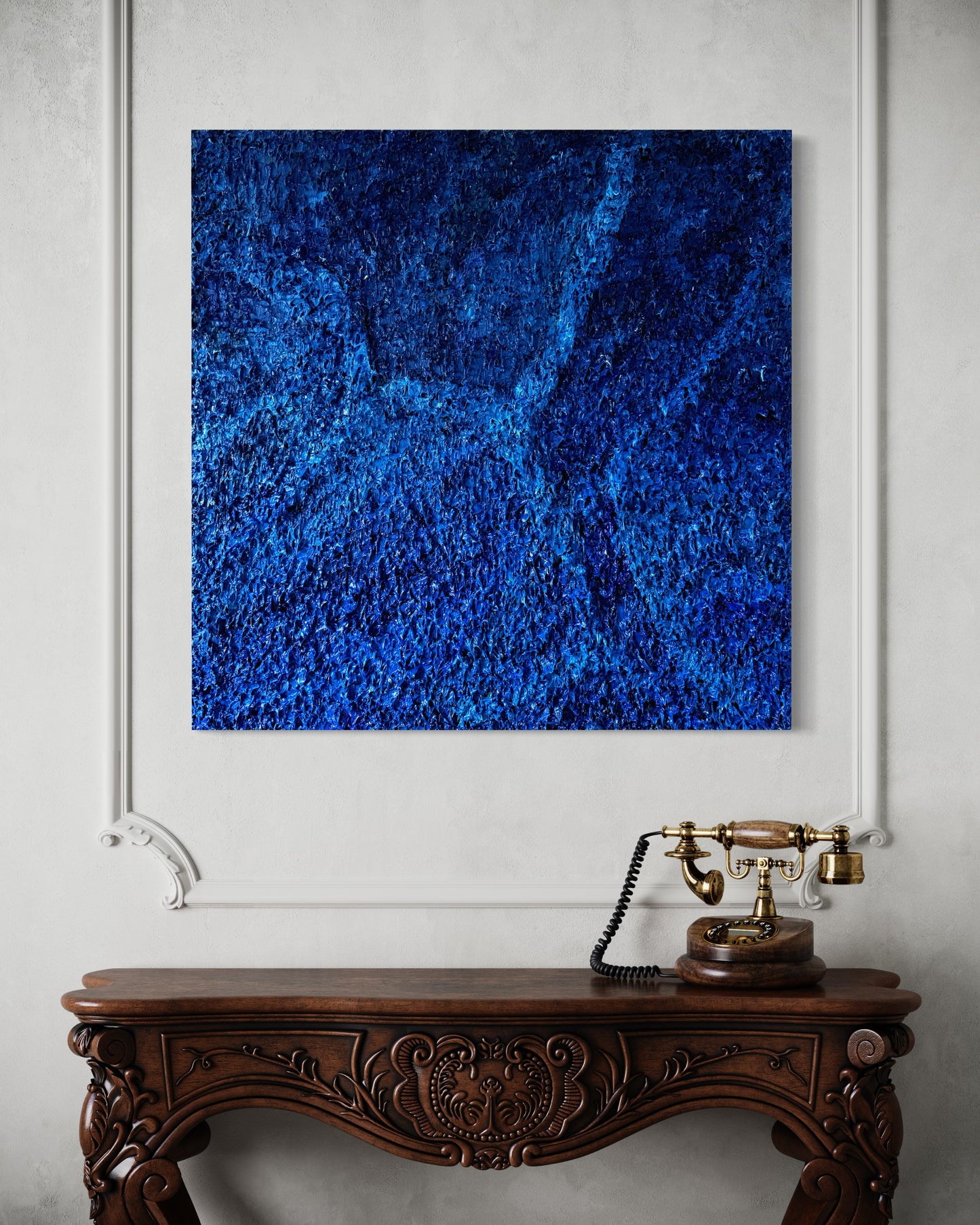 Blue Ocean series "Line" - oil painting, 100x100cm