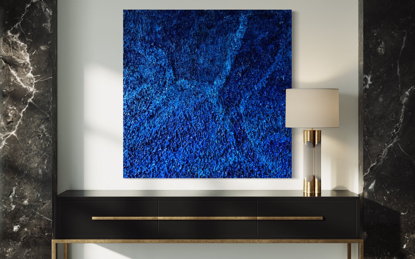 Blue Ocean series "Line" - oil painting, 100x100cm