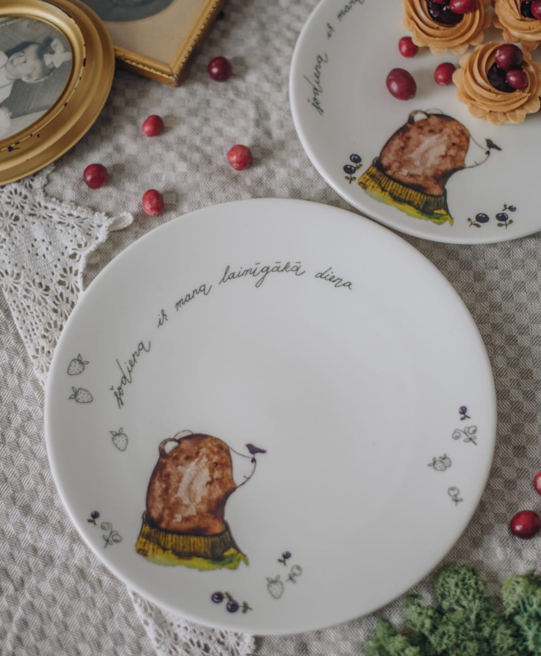 Porcelain plate - Bear, D25cm
