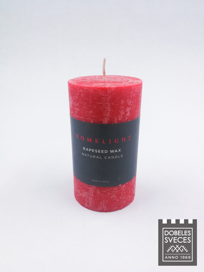 "HOMELIGHT" series RAPSHA WAX candle - cylinder 67 x 120 mm, red