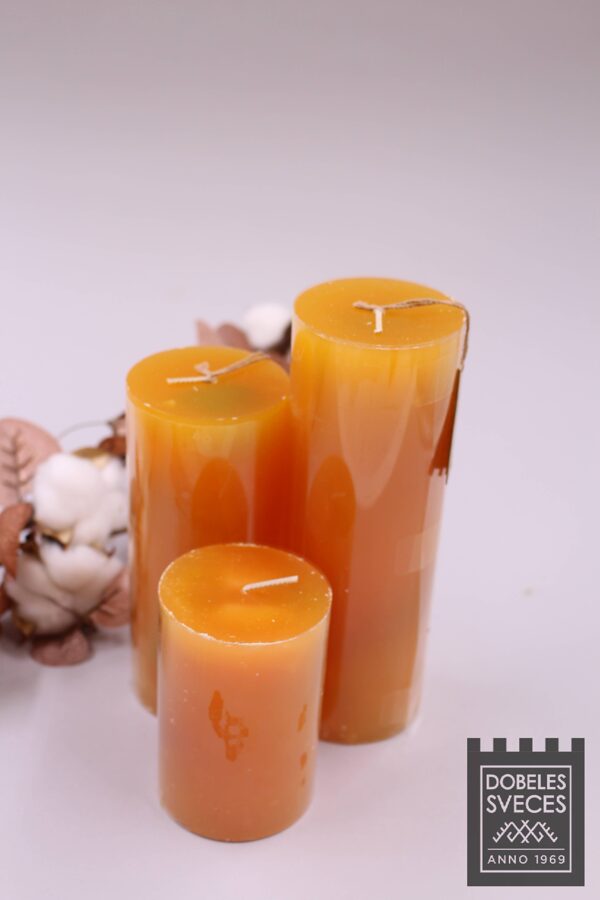 Cylinder candle "Amber" H14cm