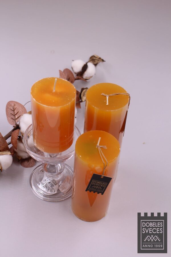 Cylinder candle "Amber" H14cm