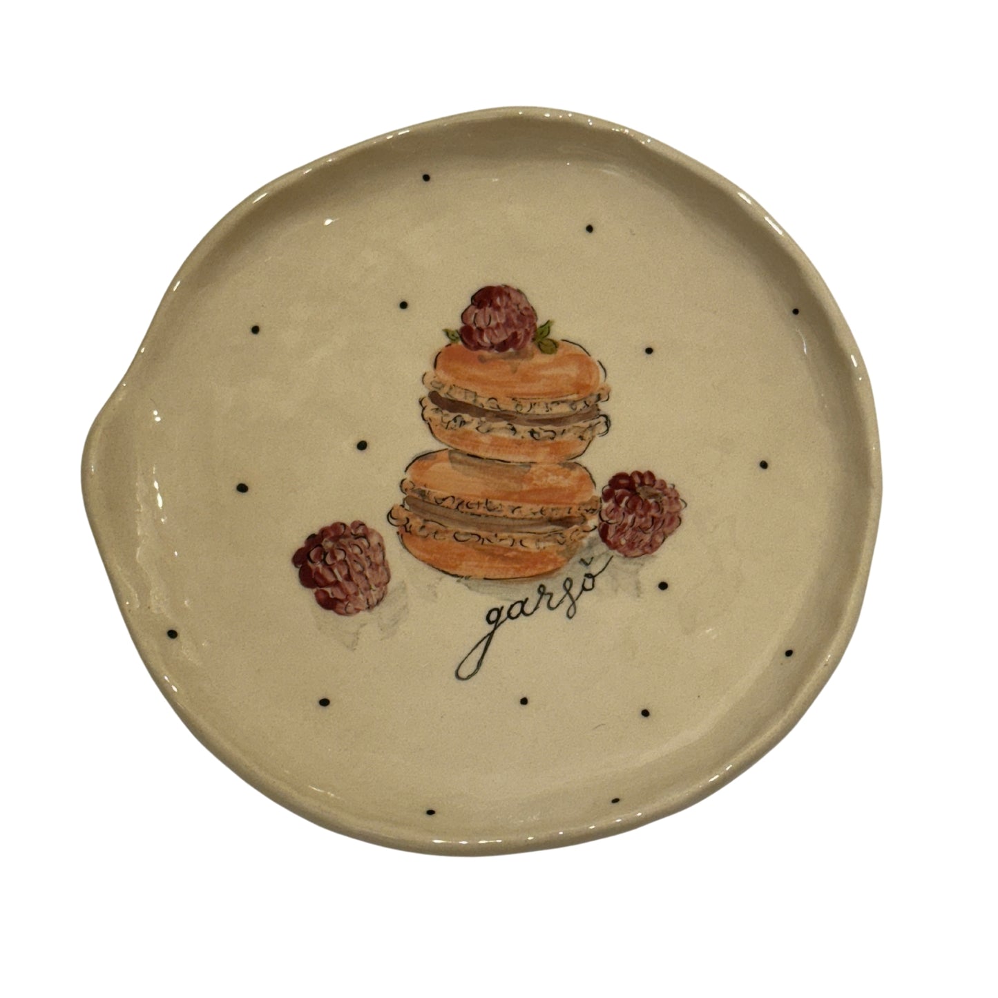 Collection of plates with macarons, 6 types, D18cm