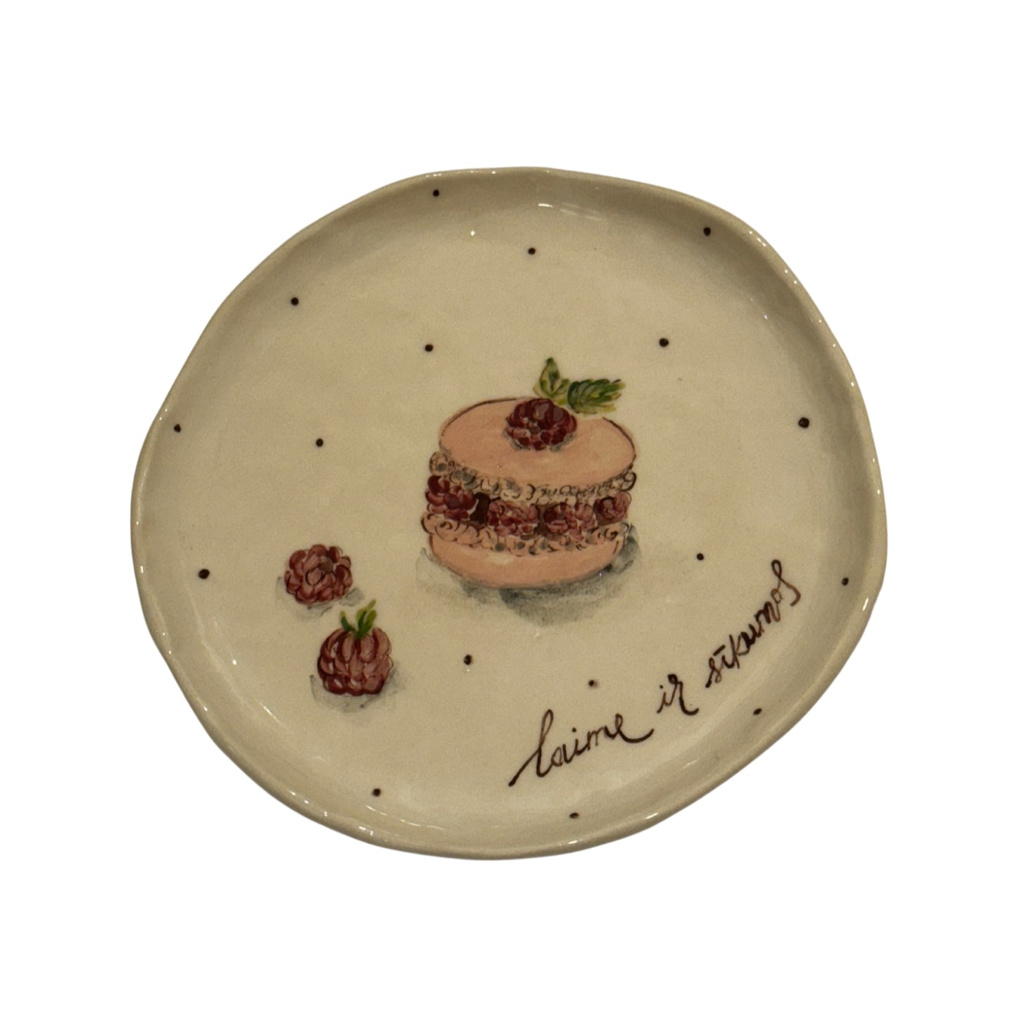 Collection of plates with macarons, 6 types, D18cm