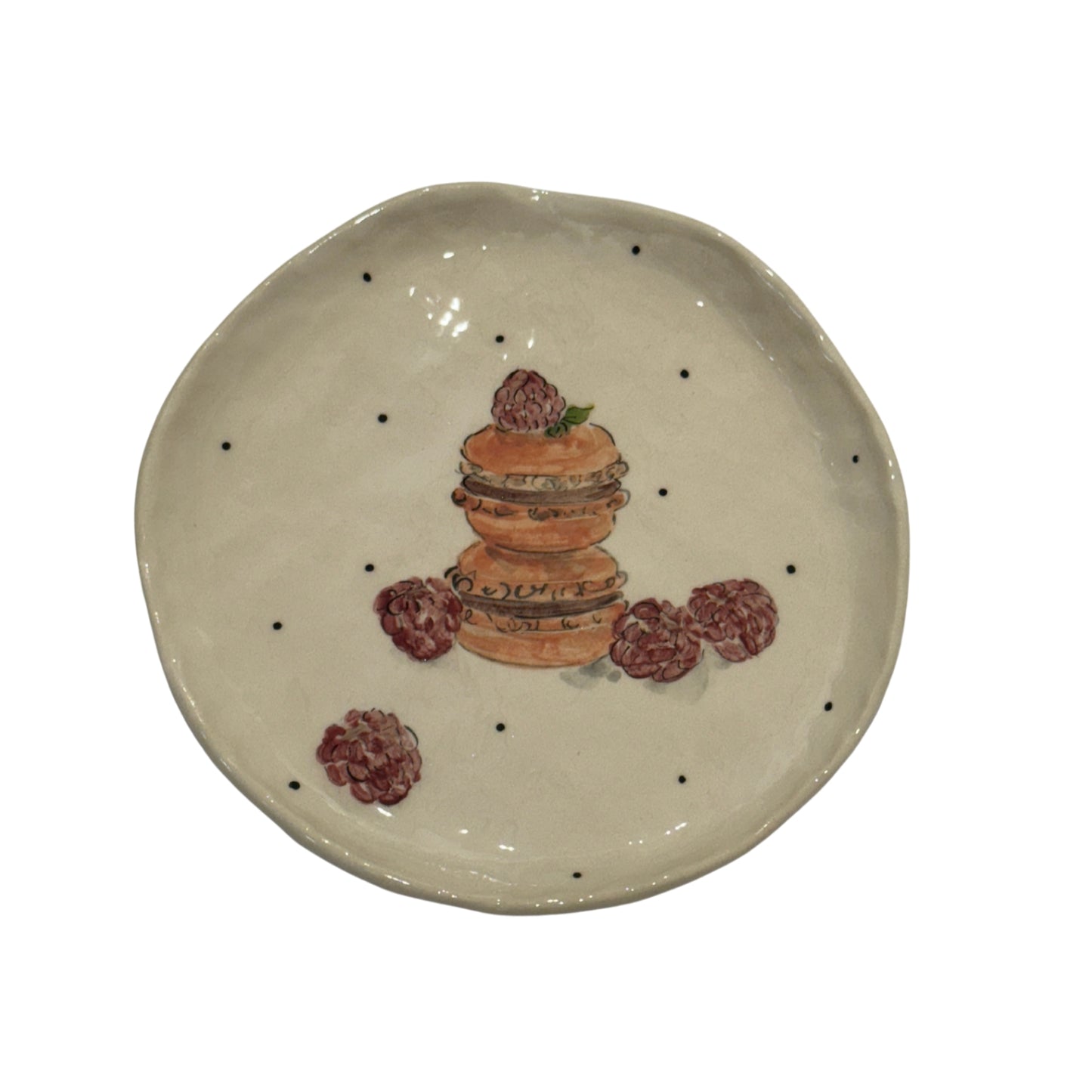 Collection of plates with macarons, 6 types, D18cm