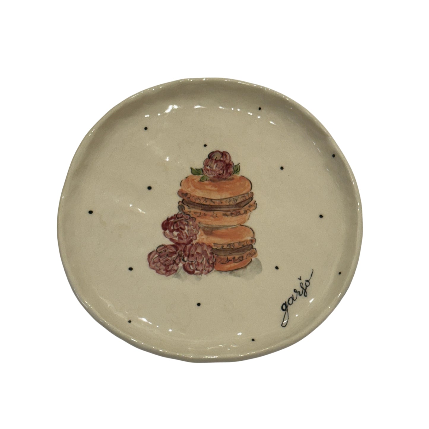 Collection of plates with macarons, 6 types, D18cm