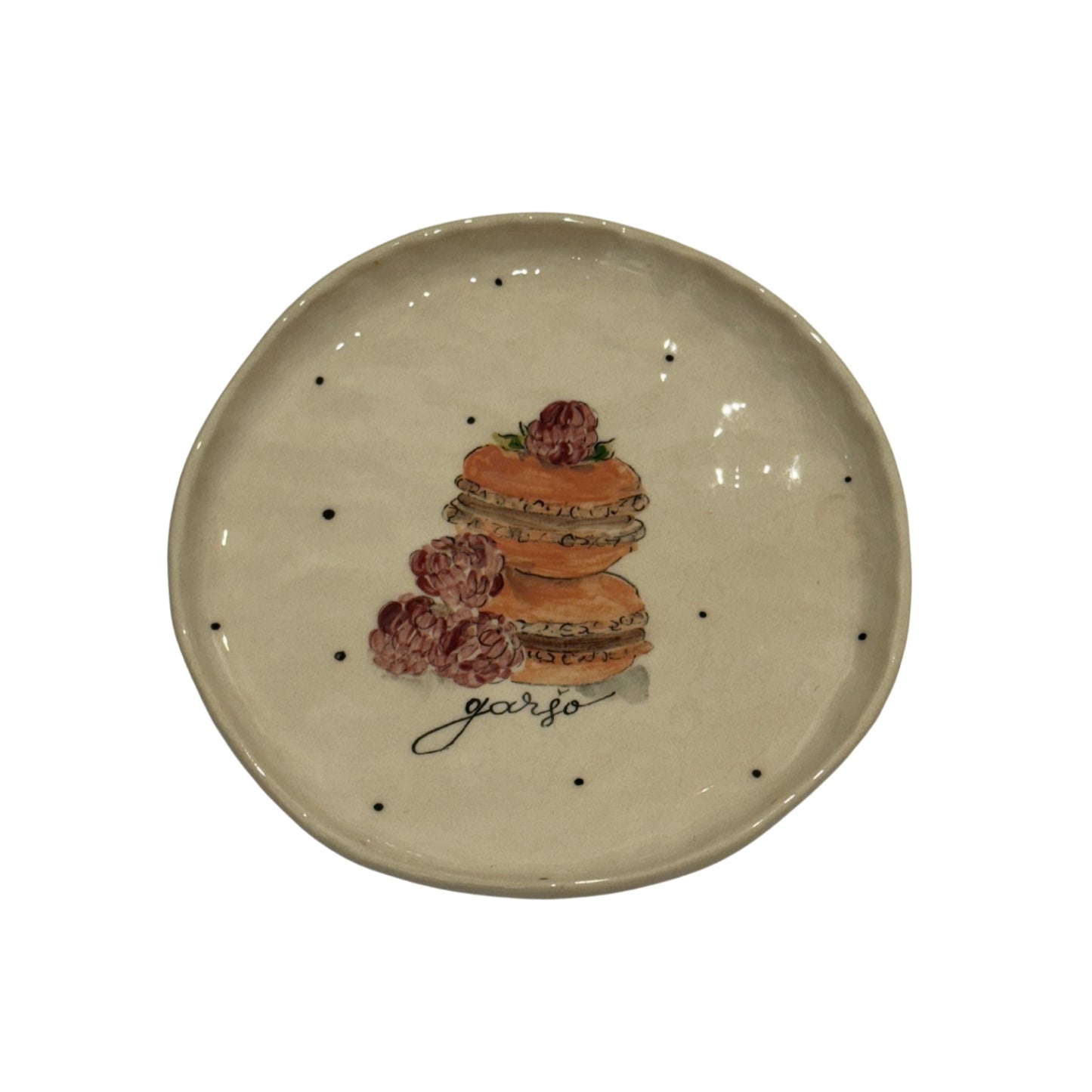 Collection of plates with macarons, 6 types, D18cm