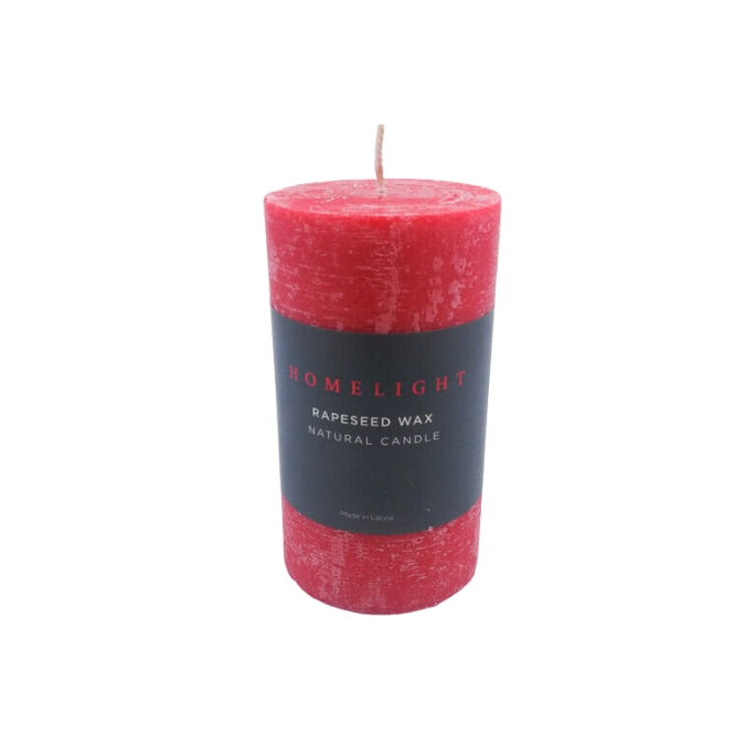 "HOMELIGHT" series RAPSHA WAX candle - cylinder 67 x 120 mm, red