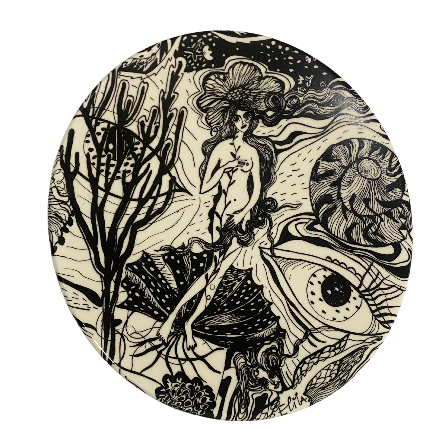 Elita's Patmalniece's porcelain plate - Botany