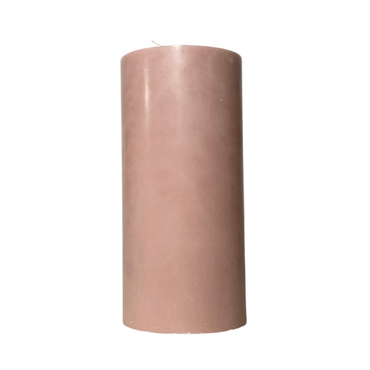 Cast stearin cylindrical candle - PINK H15cm