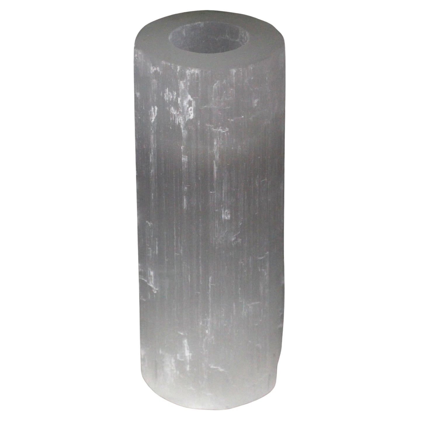 Selenite crystal candlestick - Cylinder, 20cm