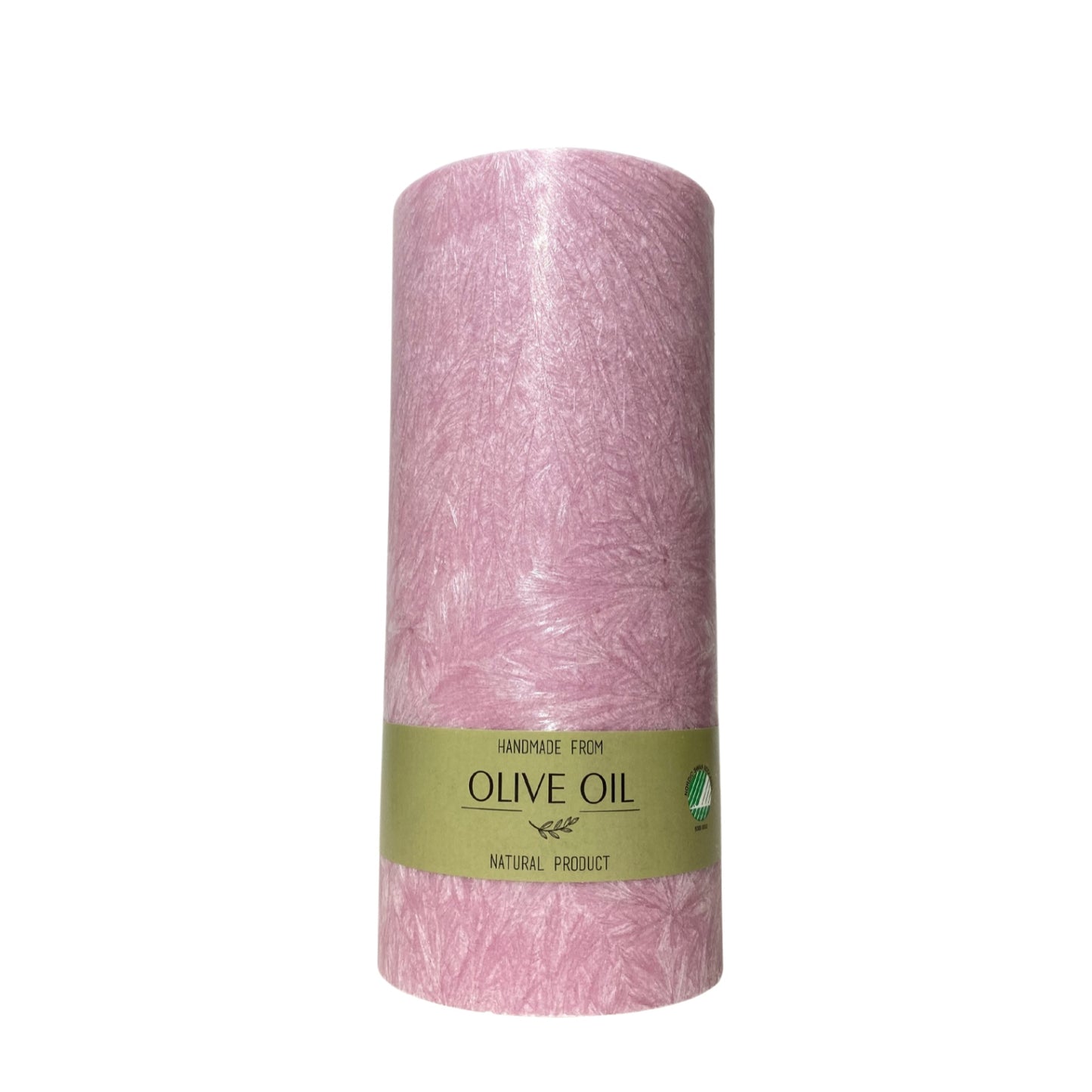 "HOMELIGHT" olīveļļas cilindriska svece H15cm, rozā