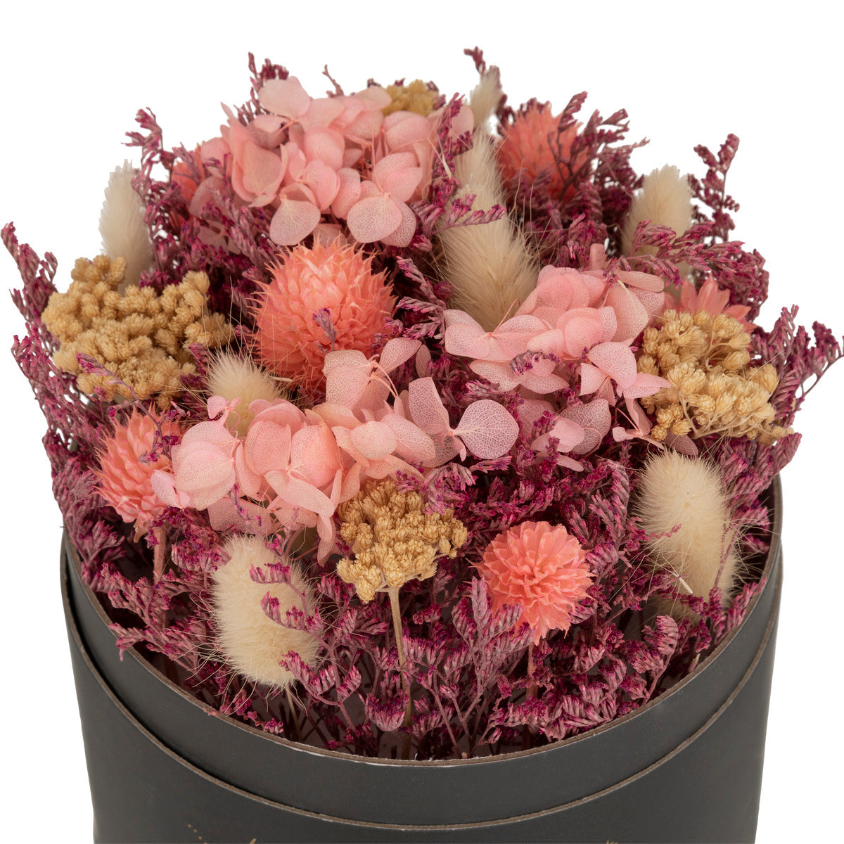  Composition of dry flowers in a gift box, H16cm