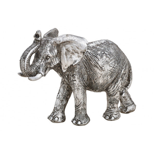 Декор интерьера - серебряный слон, H12см