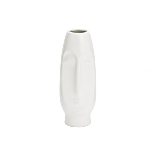 Белая ваза Cкандинавского дизайна - Лицо, H22cm