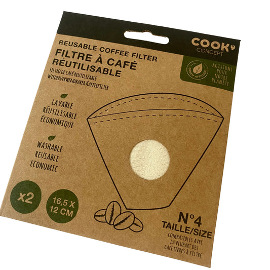 2 reusable cotton coffee filters