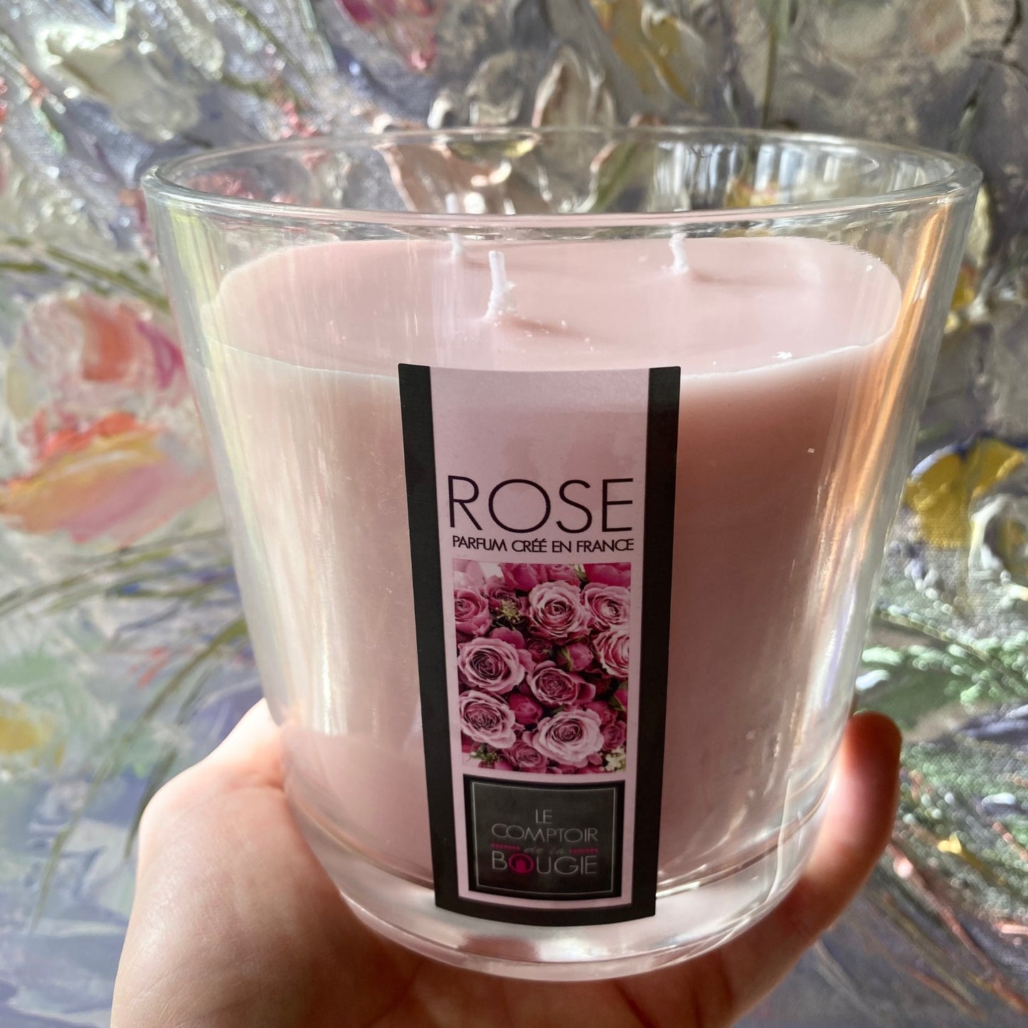 Aromātiskā svece ar rožu aromātu, 500g