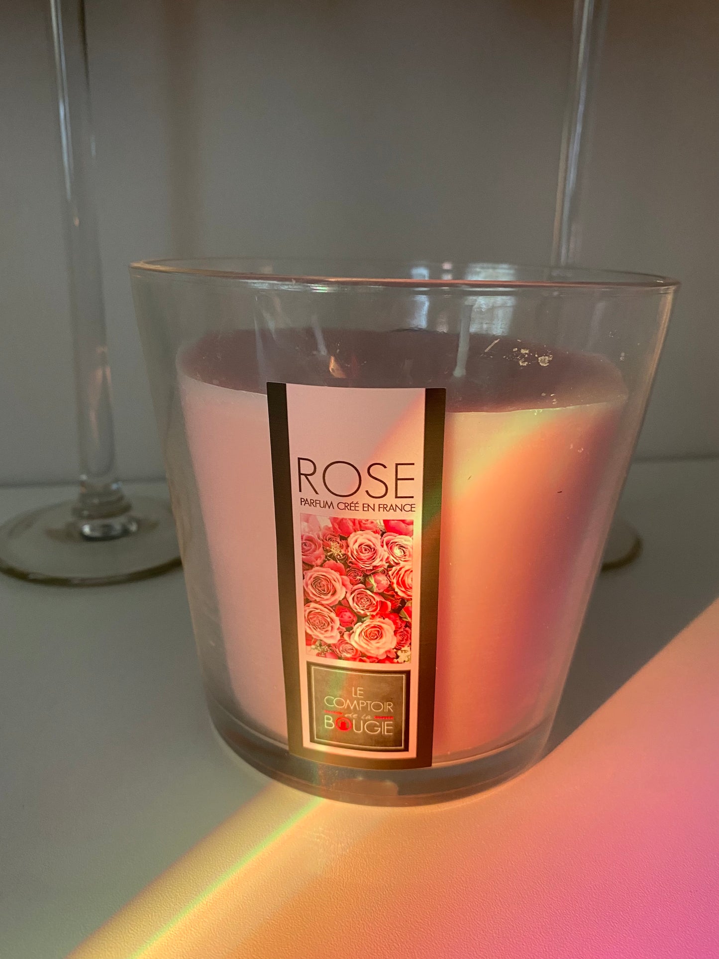 Scented candle with rose aroma, 500g