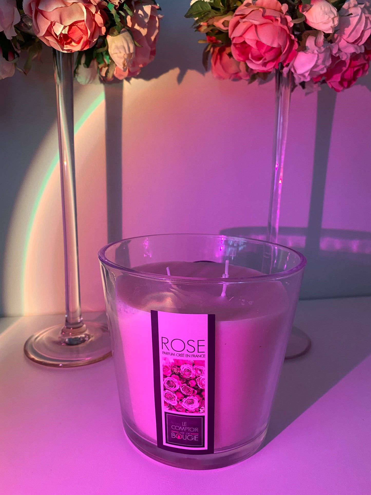 Scented candle with rose aroma, 500g