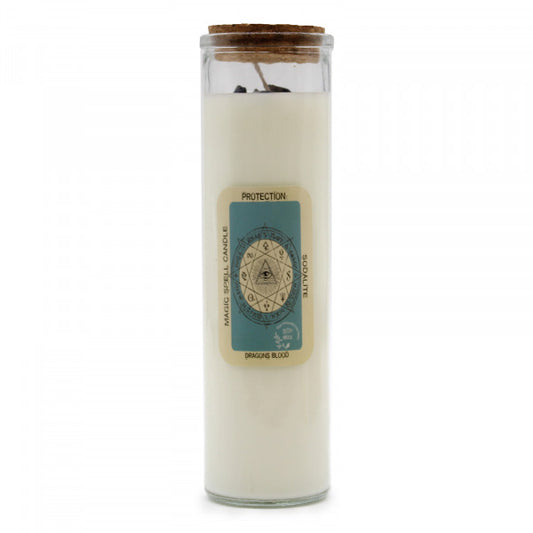 Soy scented candle with crystals - For protection